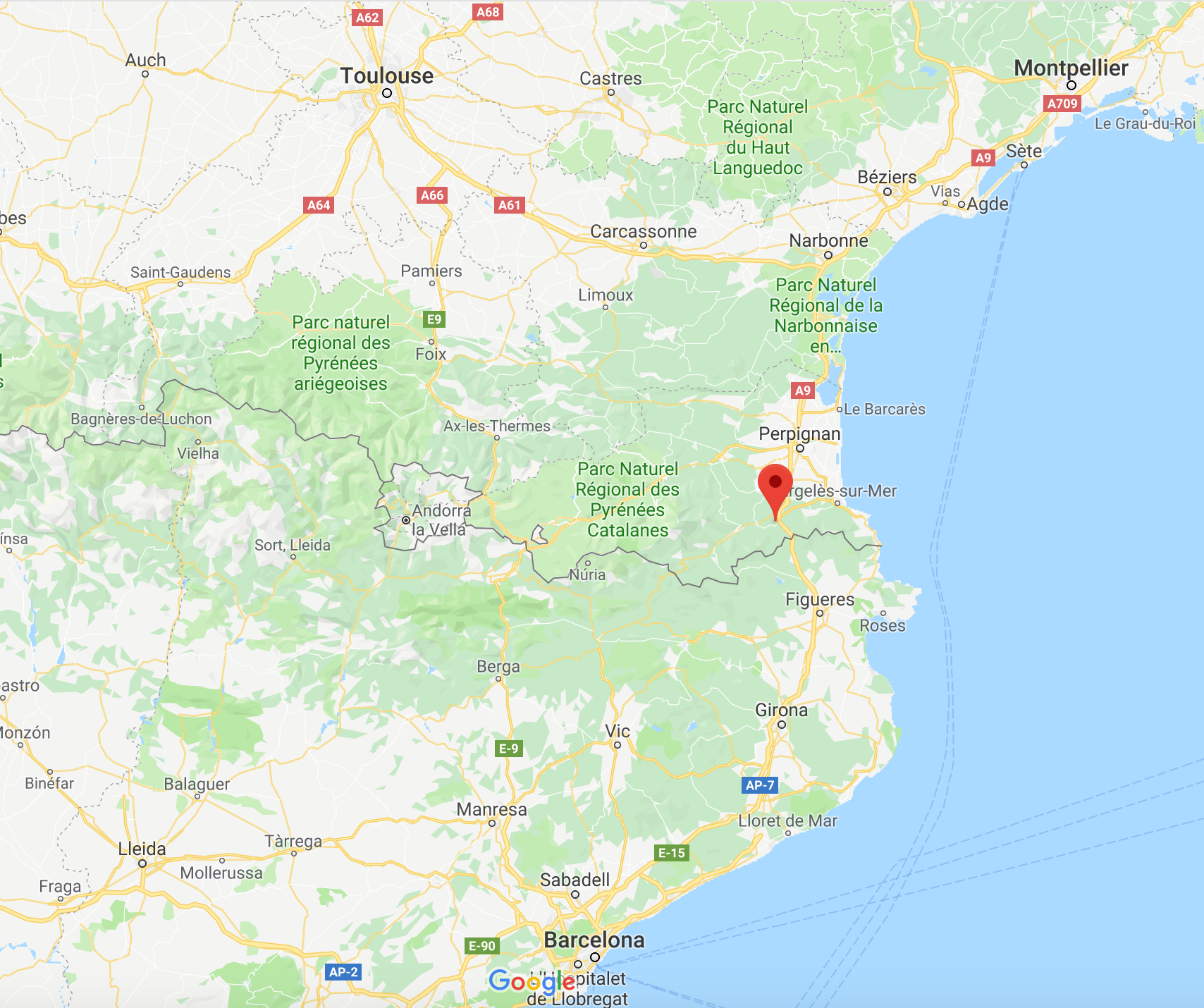 Map of Maureillas and surrounding area